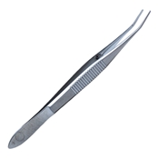 Puntenney Curved Tying Forceps, Serrated Handle With Polished Finish, Curved Shafts, 12mm Tying Platform, And Overall Length Of 4" (102mm) 